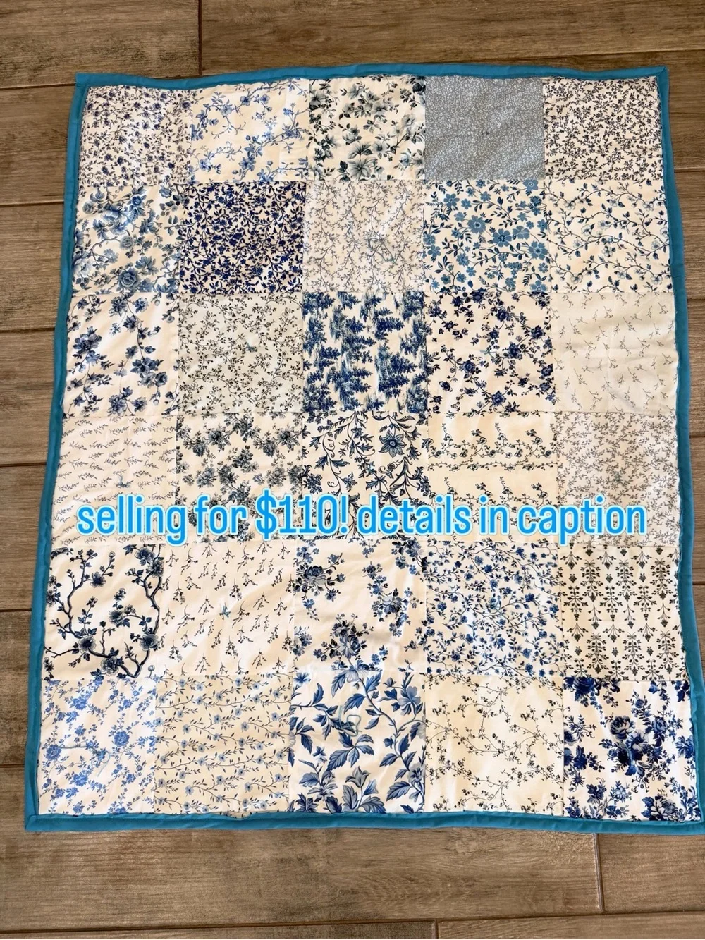 Blue and White Patchwork Quilt - Home Bedding